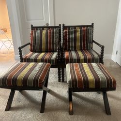 4 Set Of 2 Chairs And 2 Stools