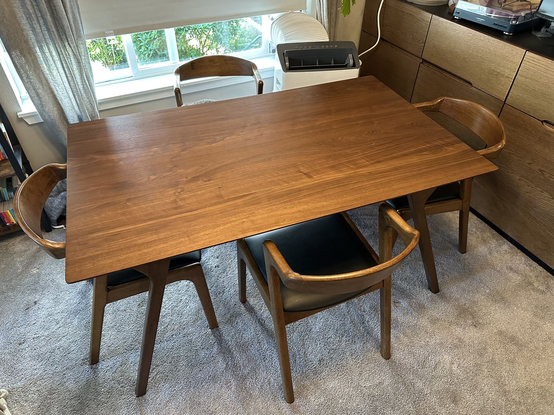 Solid Wood Dining Table And Chair Set