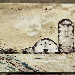 Kirkland’s Haley Bush Rustic Barn & Silo Textured Canvas Art 24x36 
