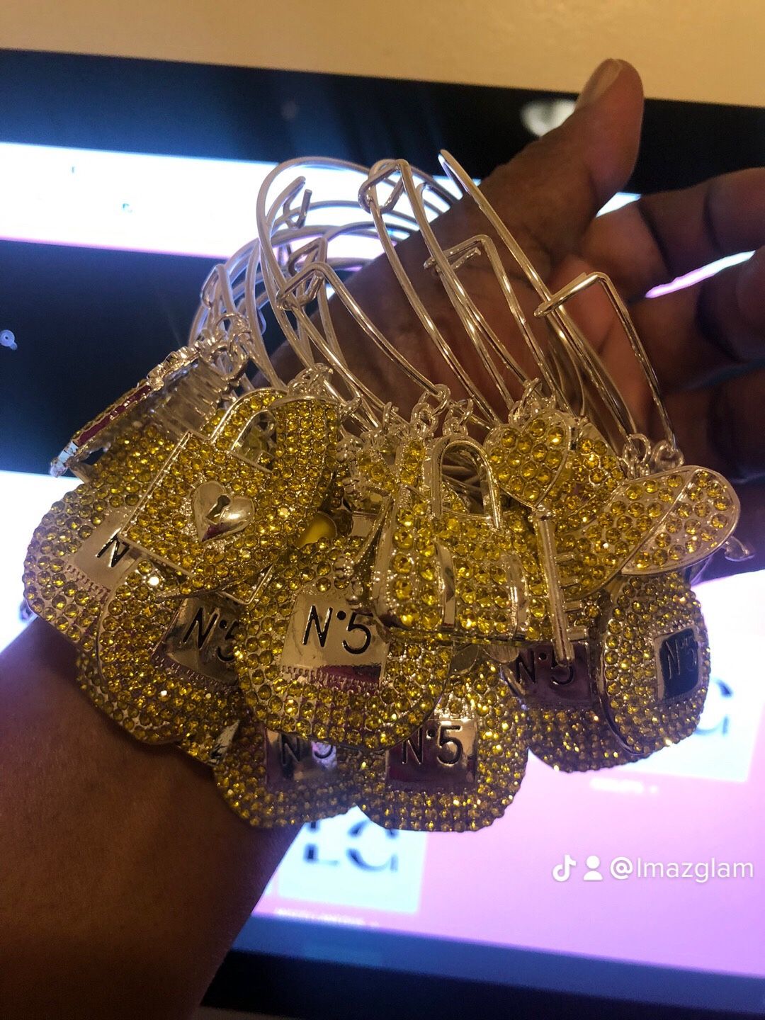 Yellow Charm Bangle Bracelet