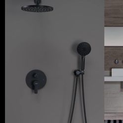 Shower System Wall Mounted Shower Faucet Mixer Set with Luxury High Pressure Nickel 2L  Black 2B $80