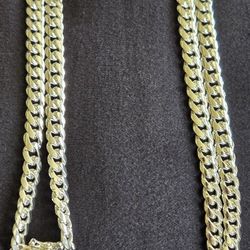 SOLID MIAMI CUBAN CHAIN 24" 7MM SOLID SILVER 