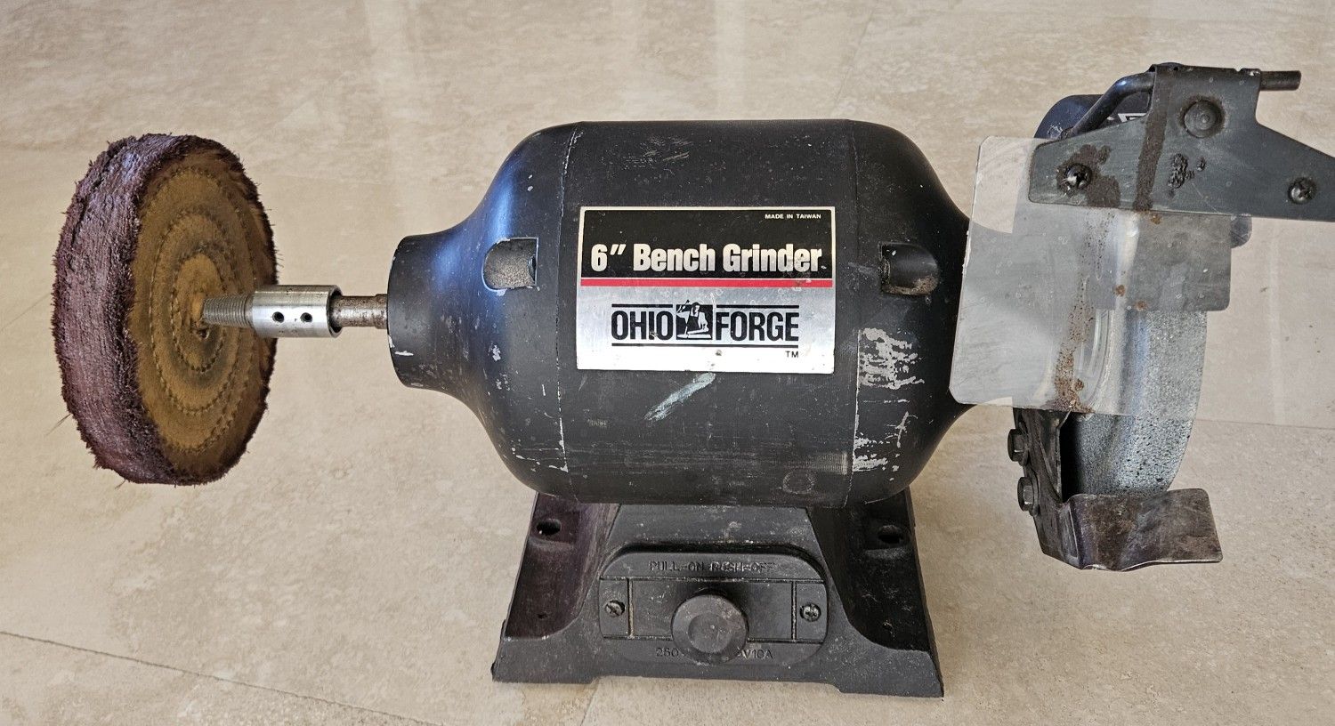 Vintage Ohio Forge Bench Grinder 1/2 Hp 3500 RPM 1988 Ser.# 412433