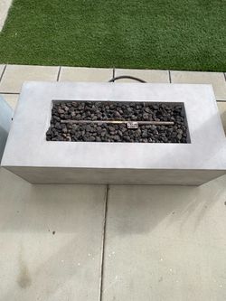 Fire pit (propane) with tank storage unit