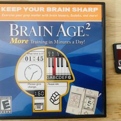 2 Nintendo DS Games - Brain Age 2 and Nintendogs 