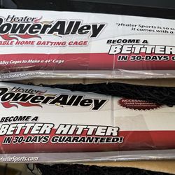 Two power alley heater baseball batting cages 22x12x8