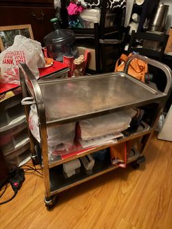3 tiered metal industrial cart