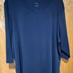 CJ Banks 2x Navy 3/4 Sleeve T Shirt