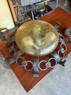 Wrought Iron Flush Mount Ceiling Light Fixture