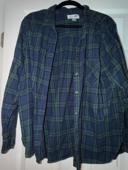 Green and blue flannel size xl
