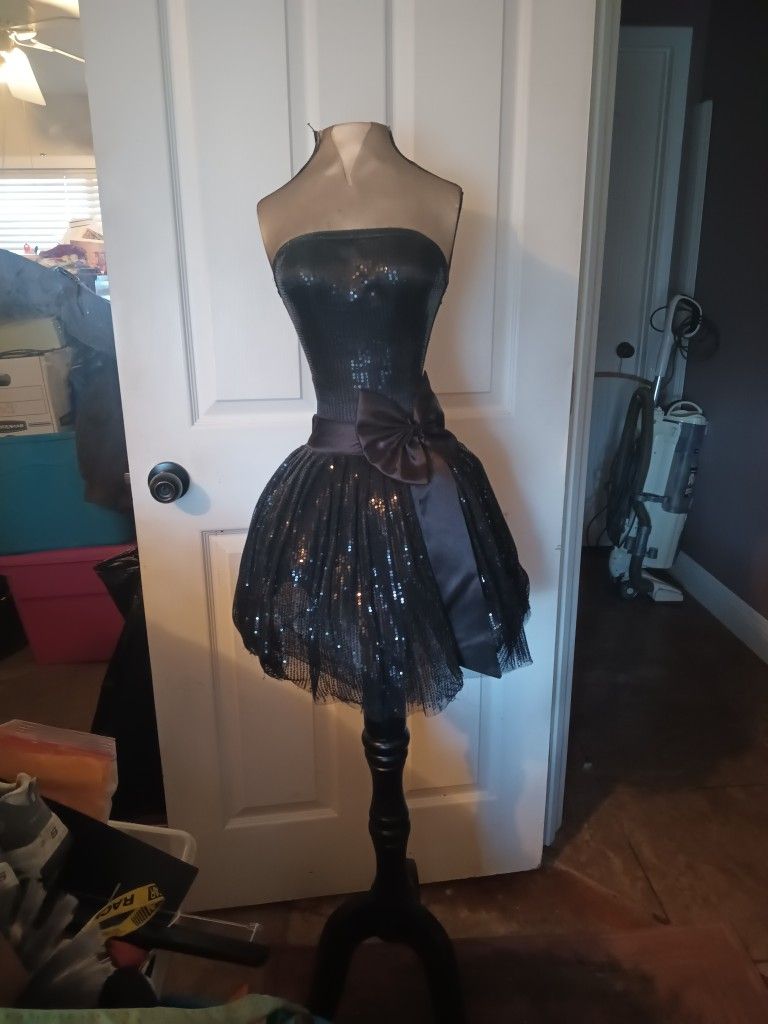 Mannequin With Black Sequin Dress