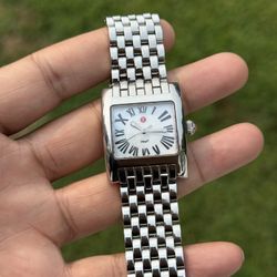 Michele Ladies  square Quartz Watch Silver Stainless Steel Watch