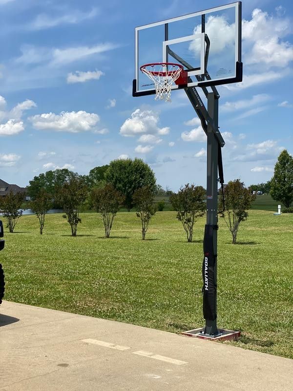 Goaliath 60 inch in ground basketball hoop, adjustable basketball court