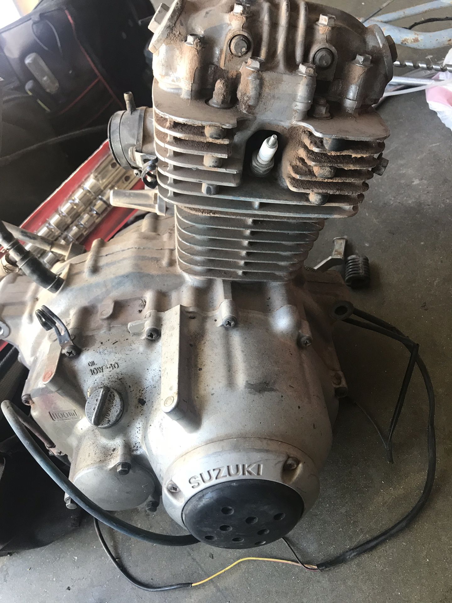 Late 80s Suzuki LT 125 engine.