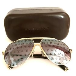 lv sunglasses with logo on lens