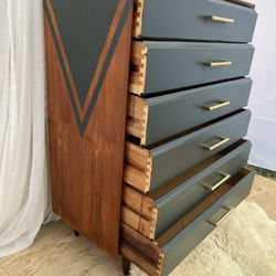 !!SOLD!! Original Mid Century Tallboy  Dresser