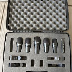 Digital Reference Drum Mic Kit – 6-Piece Set with Case (Missing 1 Overhead + 2 Mounts)
