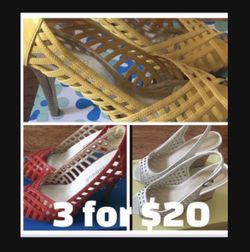 3 summer shoes size 6.5 for $20