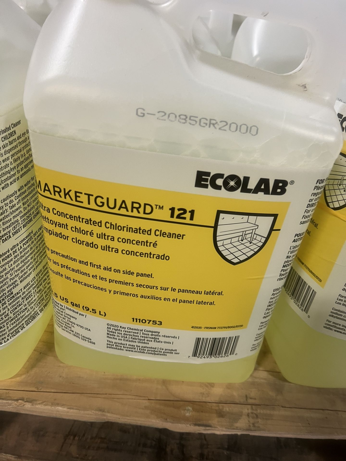 Ecolab Marketguard 121 All Purpose Cleaner, Concentrated Chlorinated, 2.5 Gal. 24 bottles available