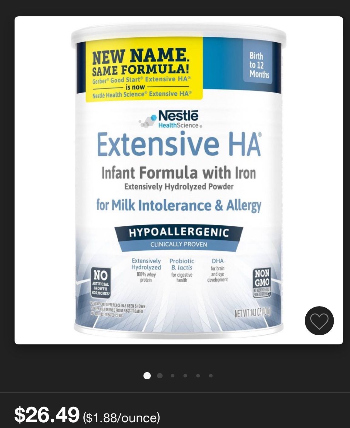 Gerber Extensive HA Hypoallergenic Powder Infant Formula
