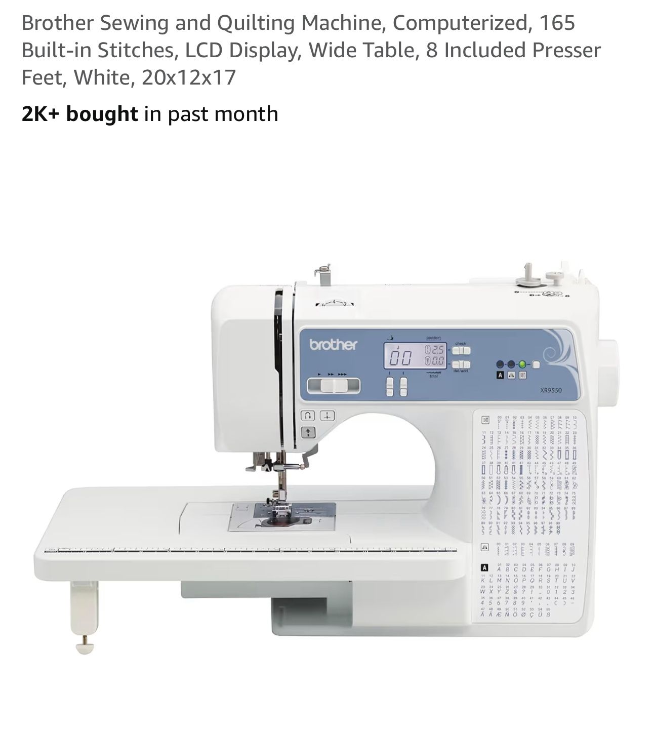 Brother Sewing and Quilting Machine