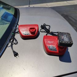 2  M Ilwake tool Chargers And 1 Battery 