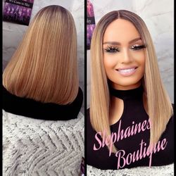 Human Hair Blended Lace Front Wig 