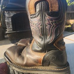 Justin Men's Tanker Western Work Boots - Steel Toe