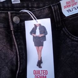 DENIM WASHED JEAN SKIRT NWT
