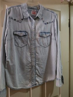 Levi embellished denim shirt