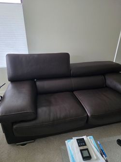 Heavy leather Roche Bubois couch