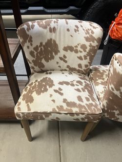Faux Cowhide Chairs