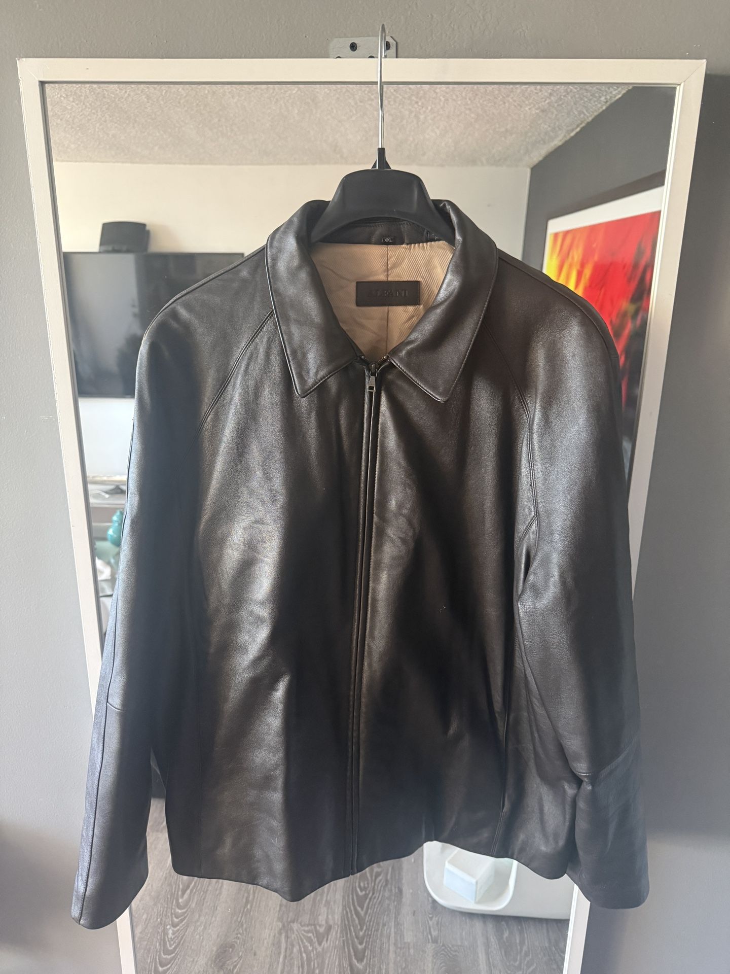 Alfani Genuine Leather Mens Jacket XXL 