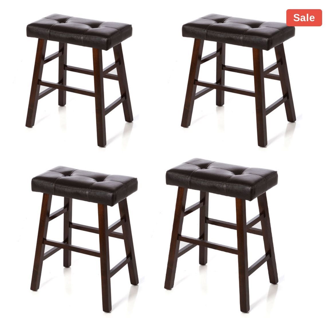 Set of 4 Bar Stools Wooden Bar Height 29”