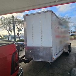 Trailer 7x14+2ft v Nose, 1 owner, Pulls Great NO Leaks 6ft Height Interior Clean Documentation In Hand ✋️ READ Description FIRST, LEA PRIMERO.