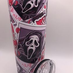 Scream Tumbler With Stainless Steele tap Straw New
