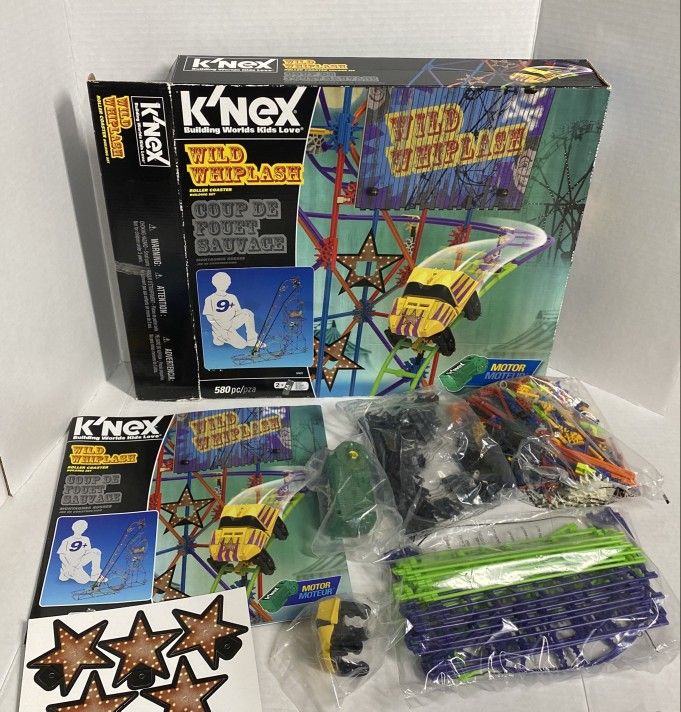 Wild Coaster Whiplash Roller Set Building K'nex 580 still in original bags open box pre owned