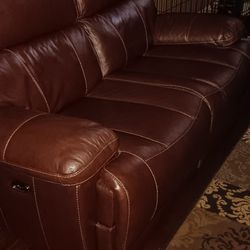 Genuine Real Leather Couches W/recliners