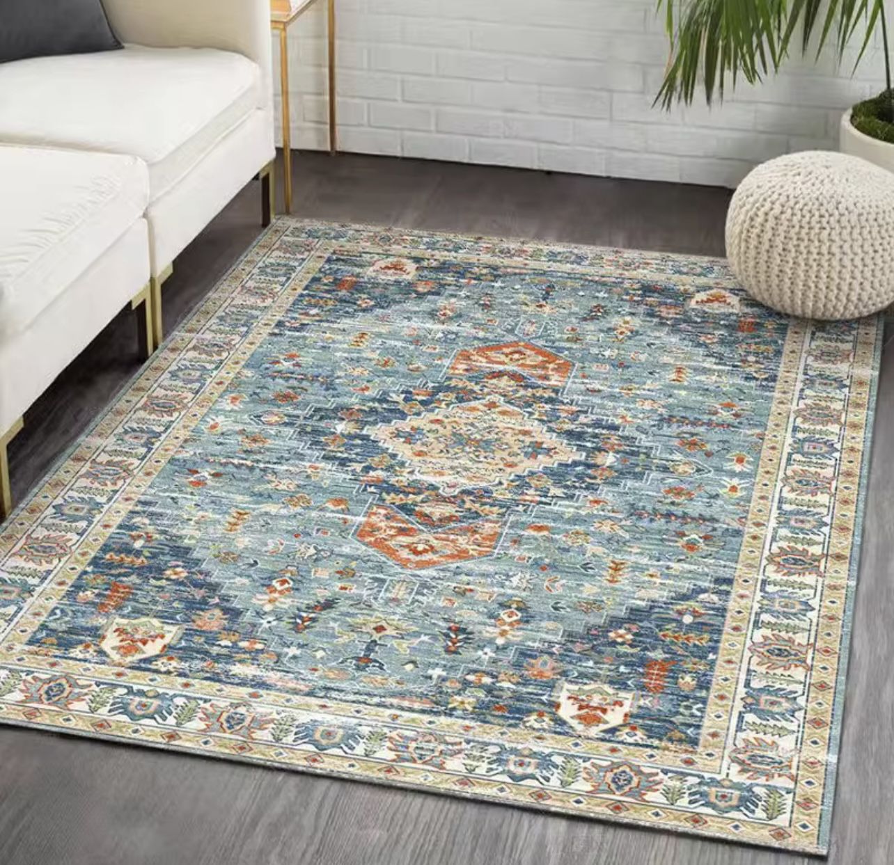 6.6 X 9.10 Washable None Slip Boha Area Rug