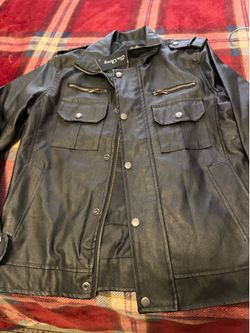 Men leather jacket black M.