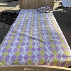 Solid Wood Lexington Twin Bed With Storage And Mattress 