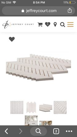 Herringbone Styx mosaic tile. Natural stone backsplash tile