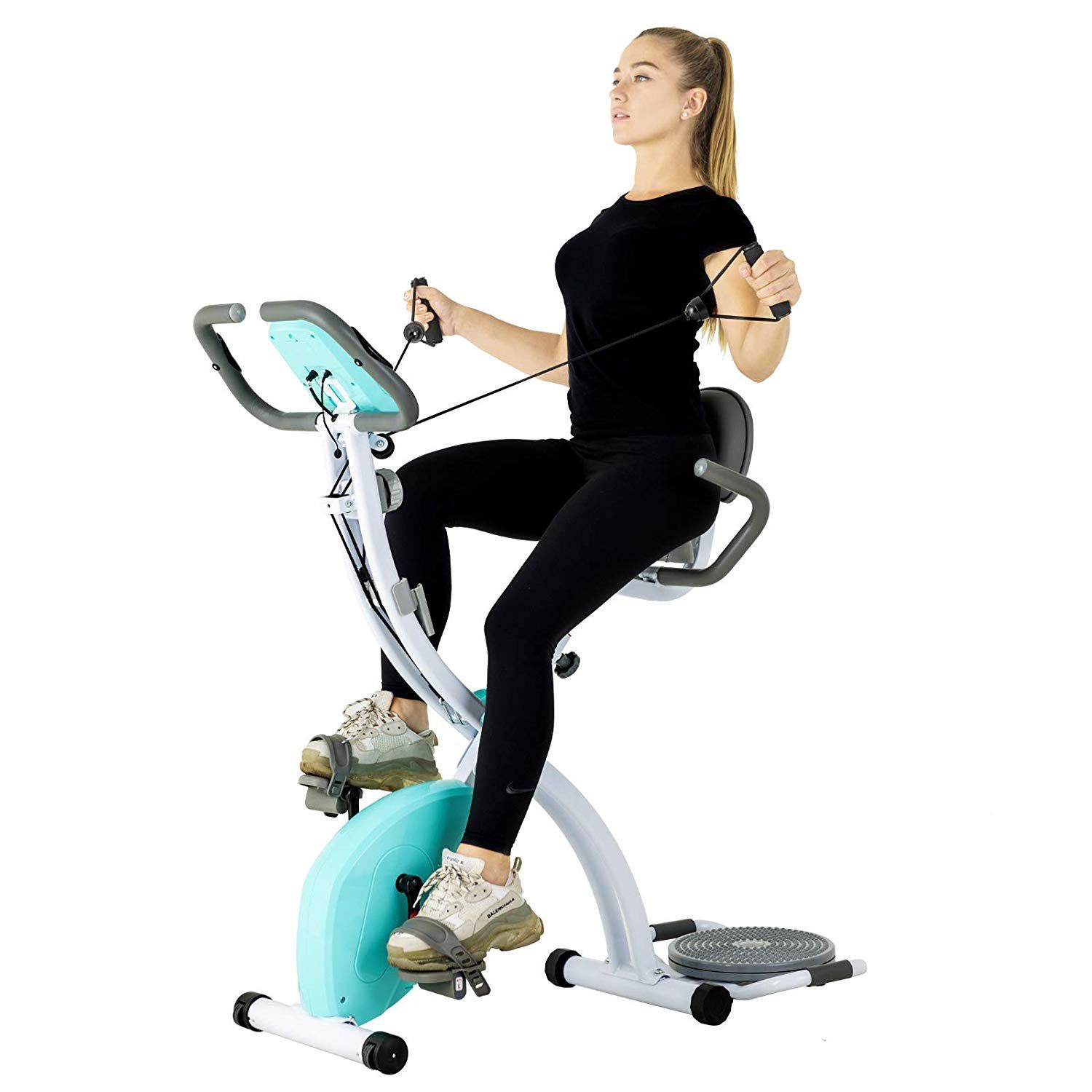 Folding Exercise Bike with Twister Plate