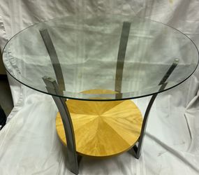 Side round glass table