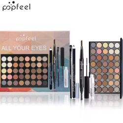POPFEEL Makeup Set: 40 Eyeshadow Palette, Mascara, Eyeliner, Brow Pencil & Brush
