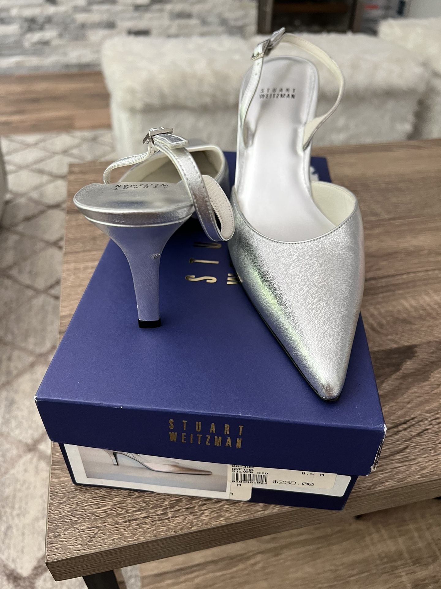 Stuart Weitzman New Silver 8 1/2