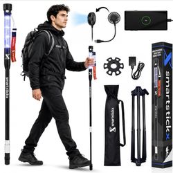 Tactical Walking Stick with Dual LED Light & Emergency Power Bank