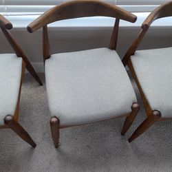 4 Walnut Midcentury Modern Chairs 