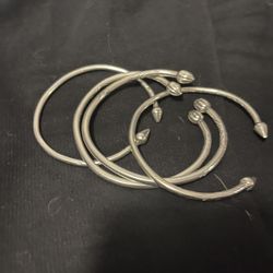 Sterling Silver Bangle Bracelet Sold Separate Or In A Set 