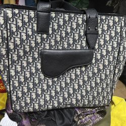 Christian Dior Oblique Saddle Tote